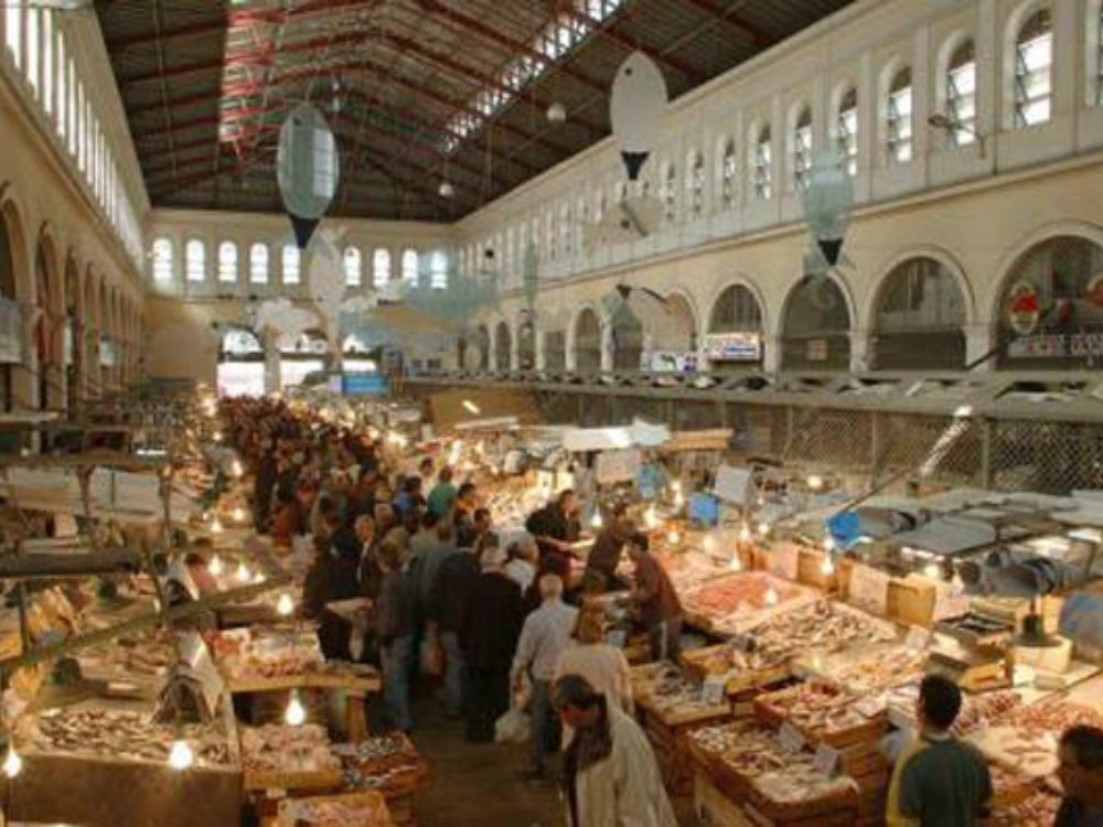 Athens central market varvakeios