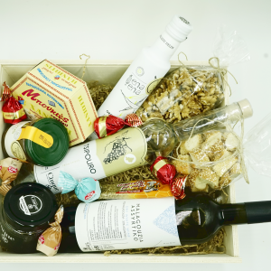 Wooden Crate with Wine & Tsipouro