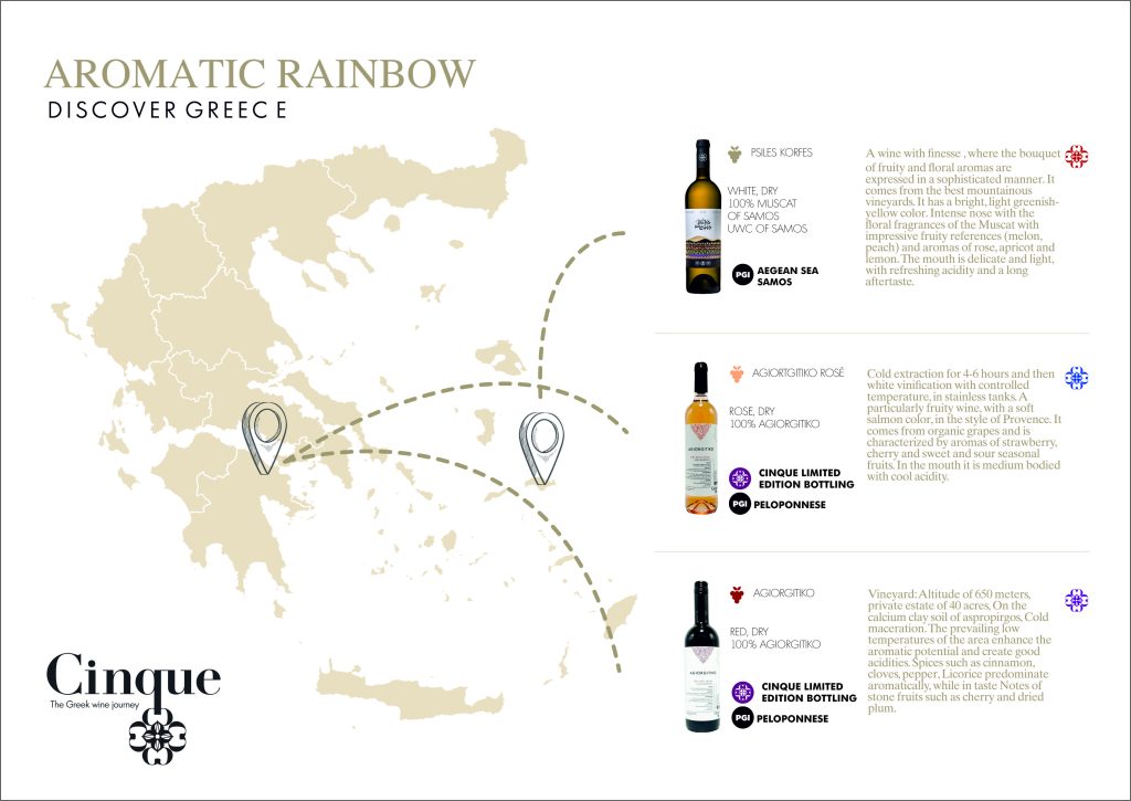 Cinque Wine Tasting Map Aromatic Rainbow x3