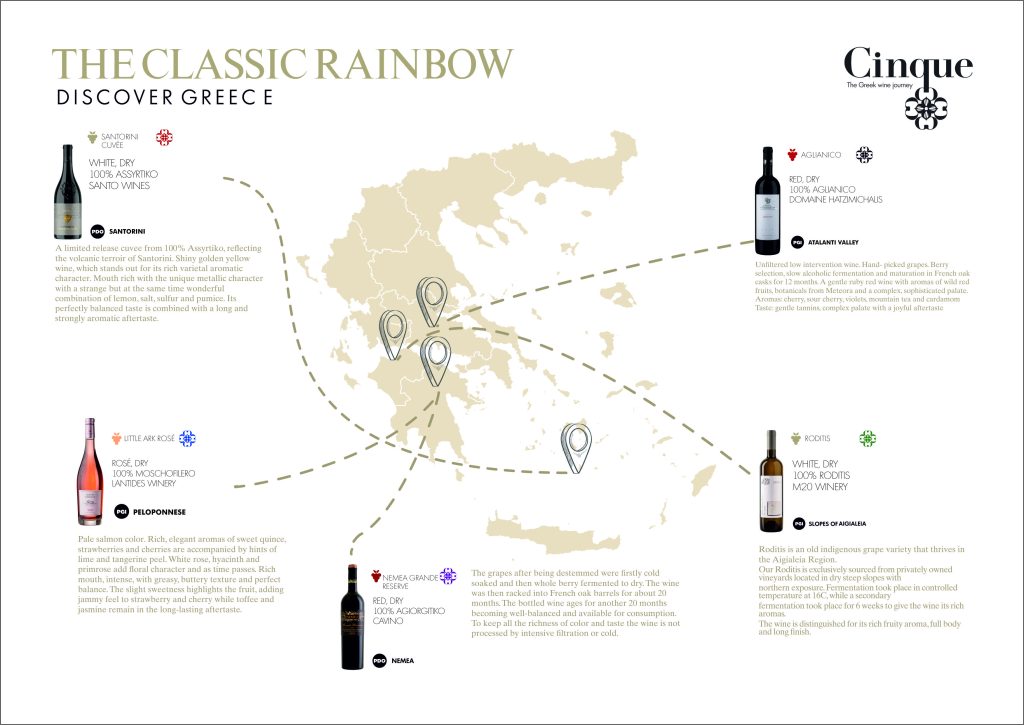 Cinque Wine Tasting Map The Classic Rainbow x5