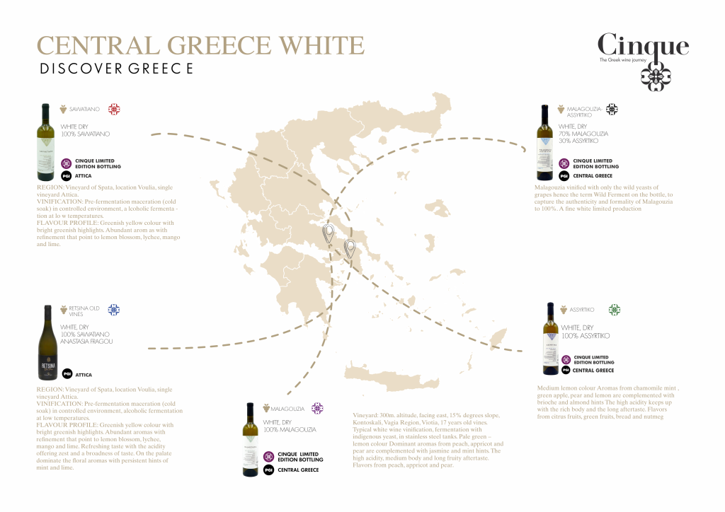 Cinque Wine Tasting Central Greece White